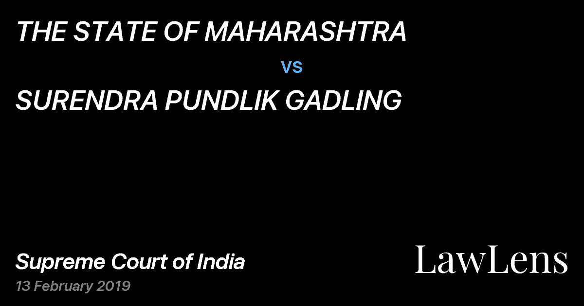 Preview image for THE STATE OF MAHARASHTRA vs. SURENDRA PUNDLIK GADLING