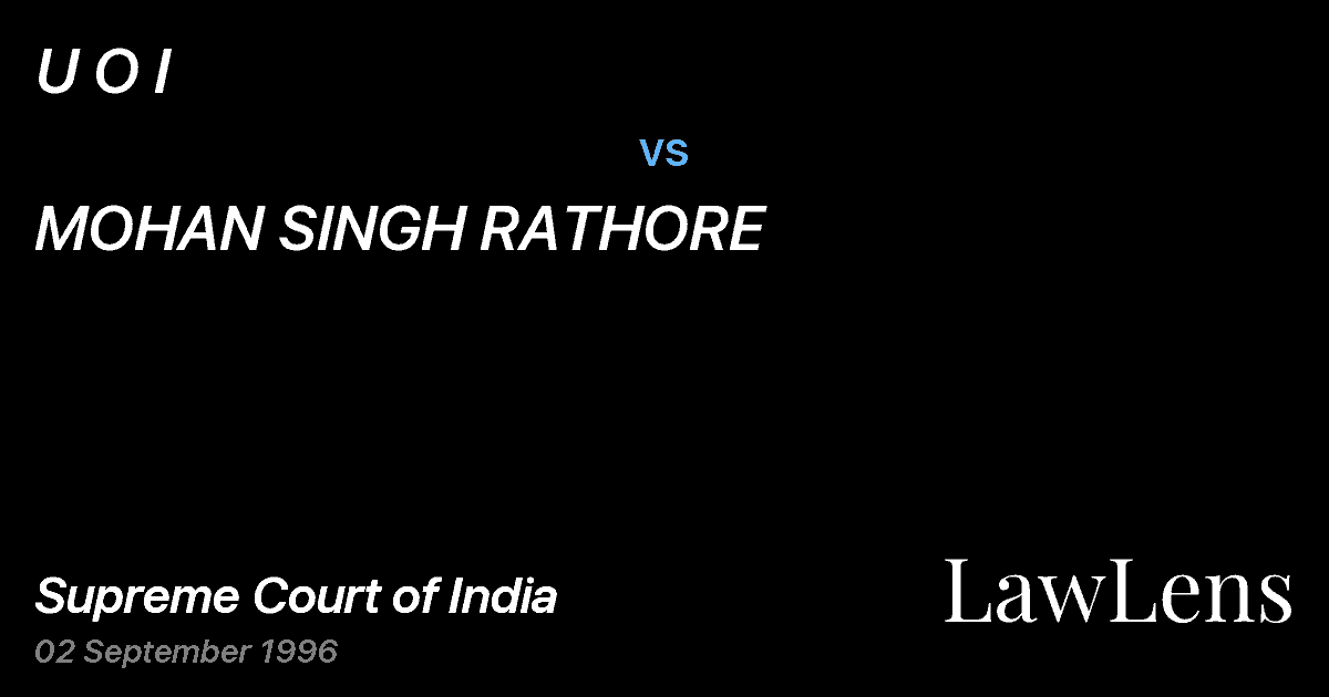 Preview image for U O I vs. MOHAN SINGH RATHORE