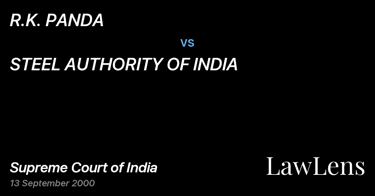 Preview image for R.K. PANDA vs. STEEL AUTHORITY OF INDIA