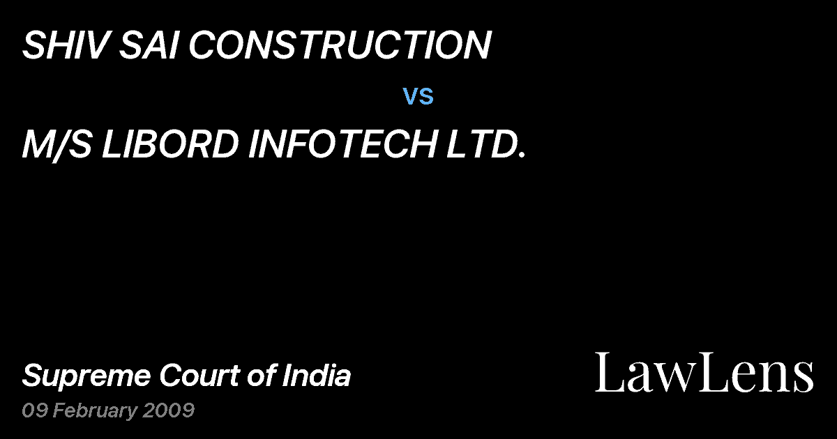 Preview image for SHIV SAI CONSTRUCTION vs. M/S LIBORD INFOTECH LTD.