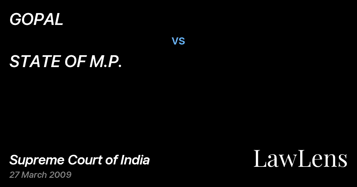 Preview image for GOPAL vs. STATE OF M.P.