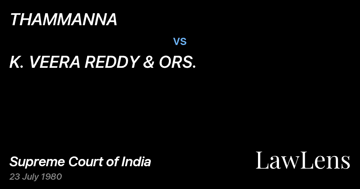 Preview image for THAMMANNA vs. K. VEERA REDDY & ORS.