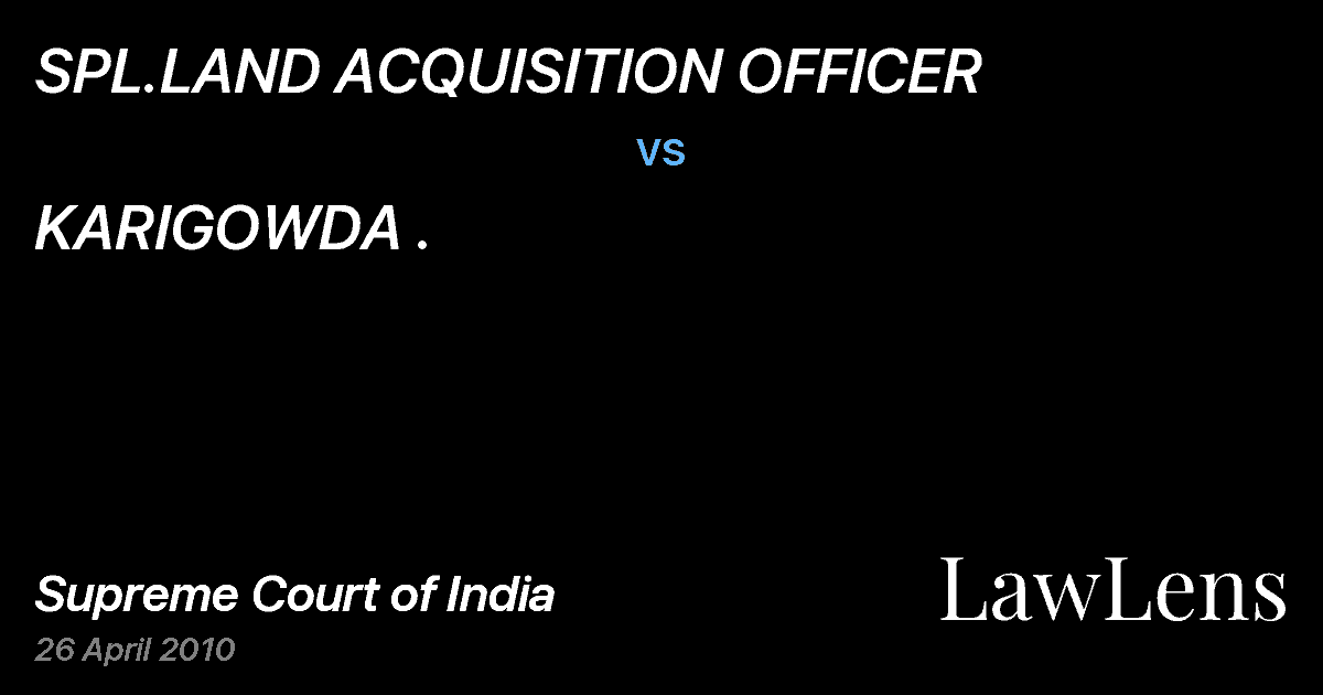 Preview image for SPL.LAND ACQUISITION OFFICER vs. KARIGOWDA .