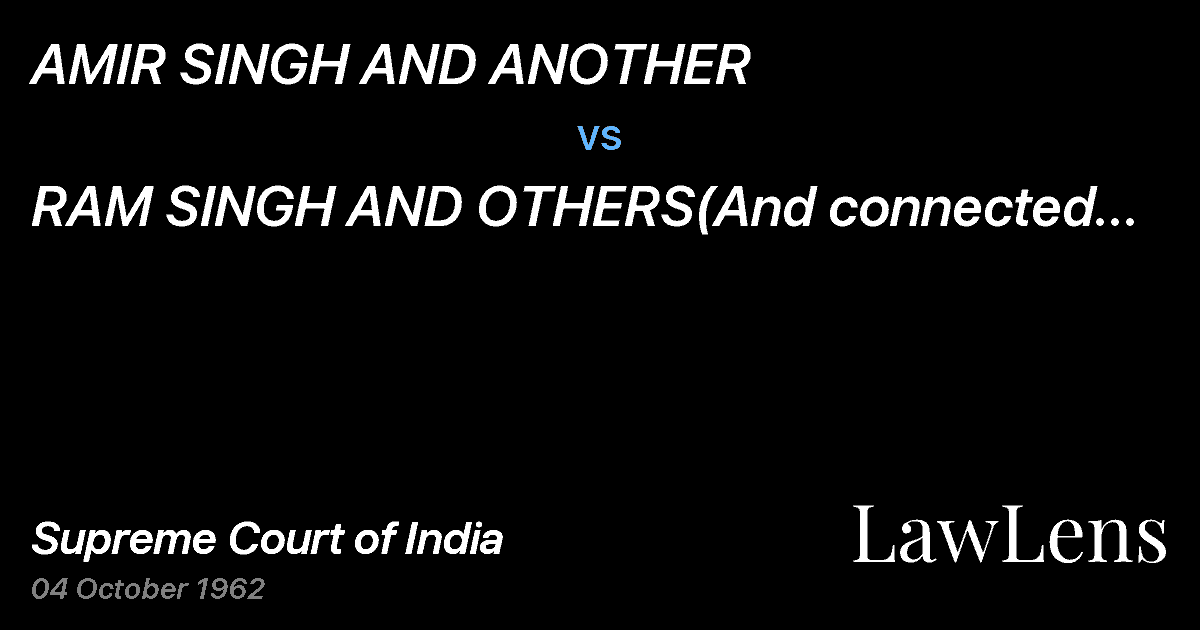 Preview image for AMIR SINGH AND ANOTHER vs. RAM SINGH AND OTHERS(And connected appeals)