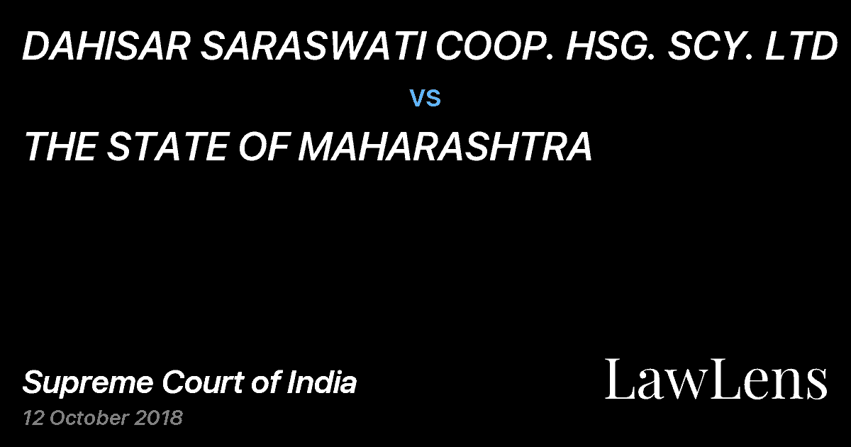 Preview image for DAHISAR SARASWATI COOP. HSG. SCY. LTD vs. THE STATE OF MAHARASHTRA