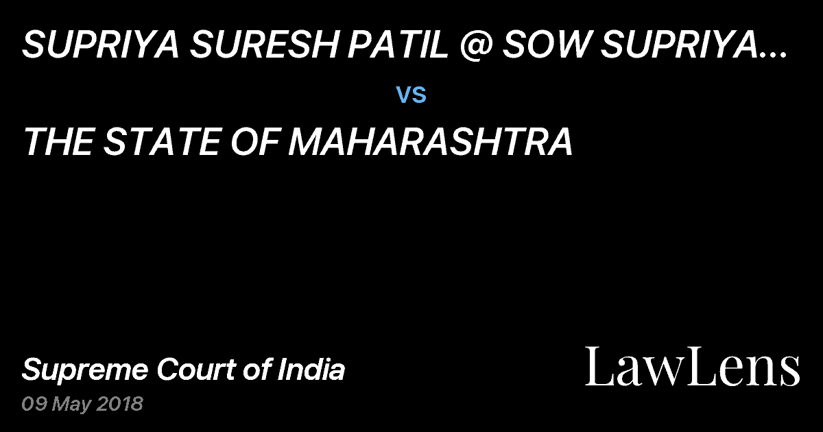 Preview image for SUPRIYA SURESH PATIL @ SOW SUPRIYA PRATIK KADAM vs. THE STATE OF MAHARASHTRA