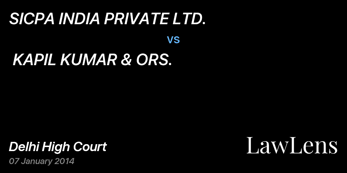 Preview image for SICPA INDIA PRIVATE LTD.  vs.  KAPIL KUMAR & ORS.