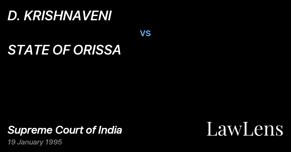 Preview image for D. KRISHNAVENI vs. STATE OF ORISSA