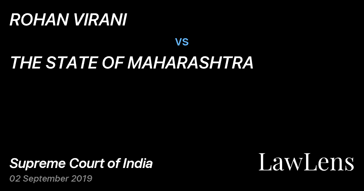 Preview image for ROHAN VIRANI vs. THE STATE OF MAHARASHTRA