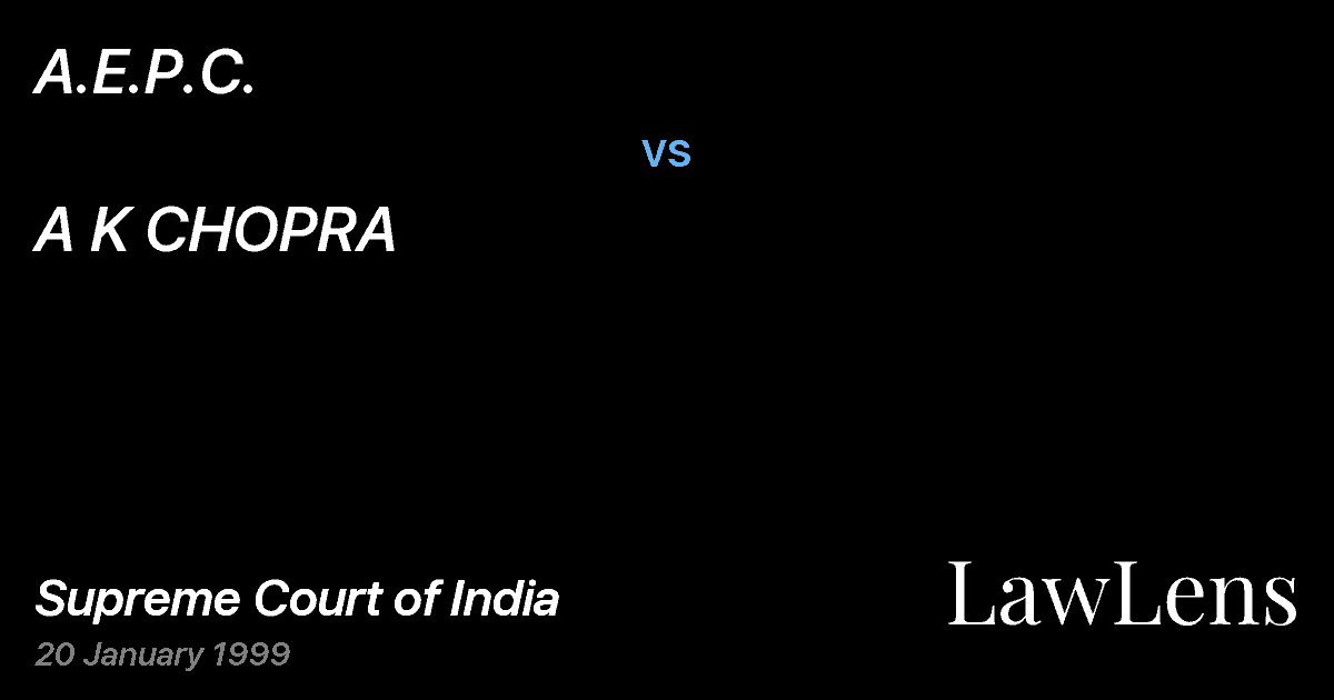 Preview image for A.E.P.C. vs. A K CHOPRA