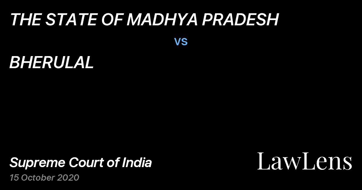 Preview image for THE STATE OF MADHYA PRADESH vs. BHERULAL