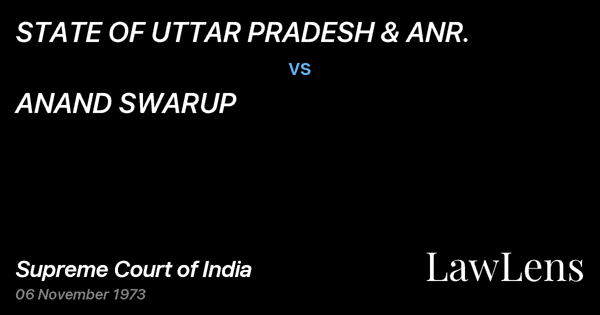 Preview image for STATE OF UTTAR PRADESH & ANR. vs. ANAND SWARUP