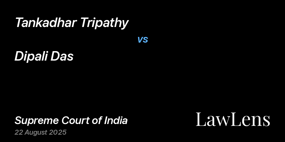 Preview image for TANKADHAR TRIPATHY vs. DIPALI DAS