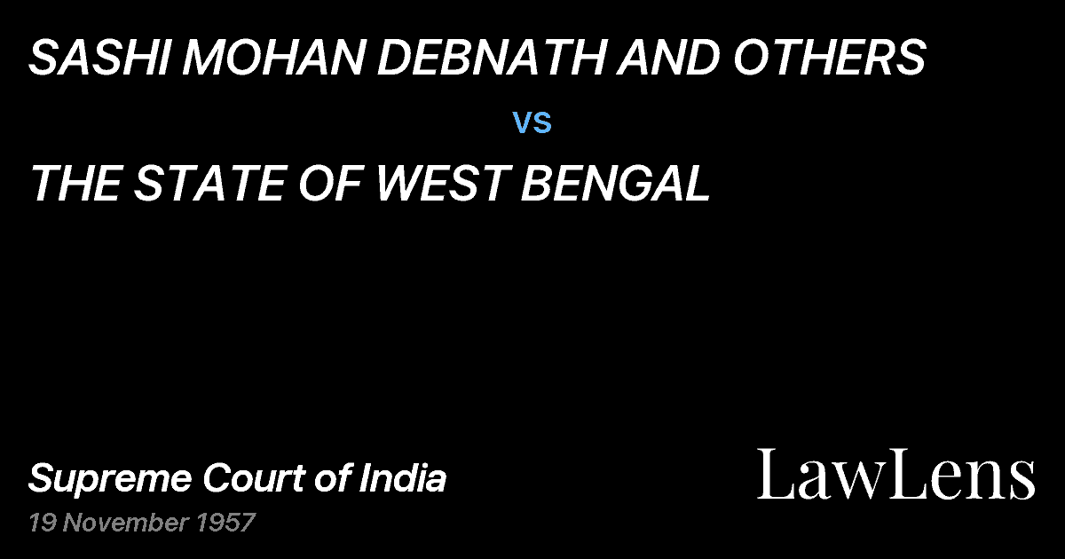 Preview image for SASHI MOHAN DEBNATH AND OTHERS vs. THE STATE OF WEST BENGAL