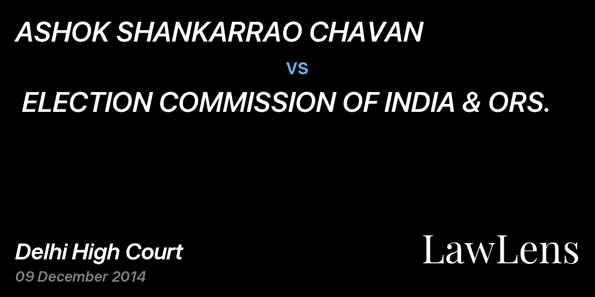Preview image for ASHOK SHANKARRAO CHAVAN vs. ELECTION COMMISSION OF INDIA & ORS.