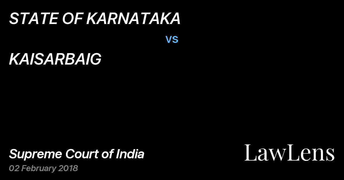 Preview image for STATE OF KARNATAKA vs. KAISARBAIG