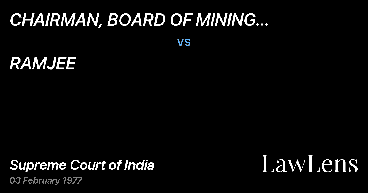 Preview image for CHAIRMAN, BOARD OF MINING EXAMINATION &ANOTHER vs. RAMJEE