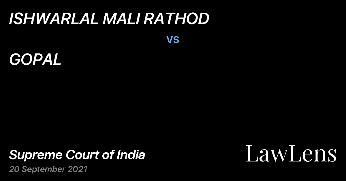 Preview image for ISHWARLAL MALI RATHOD vs. GOPAL