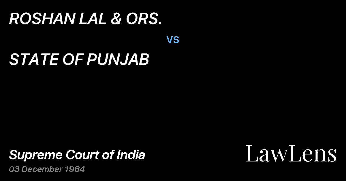 Preview image for ROSHAN LAL & ORS. vs. STATE OF PUNJAB