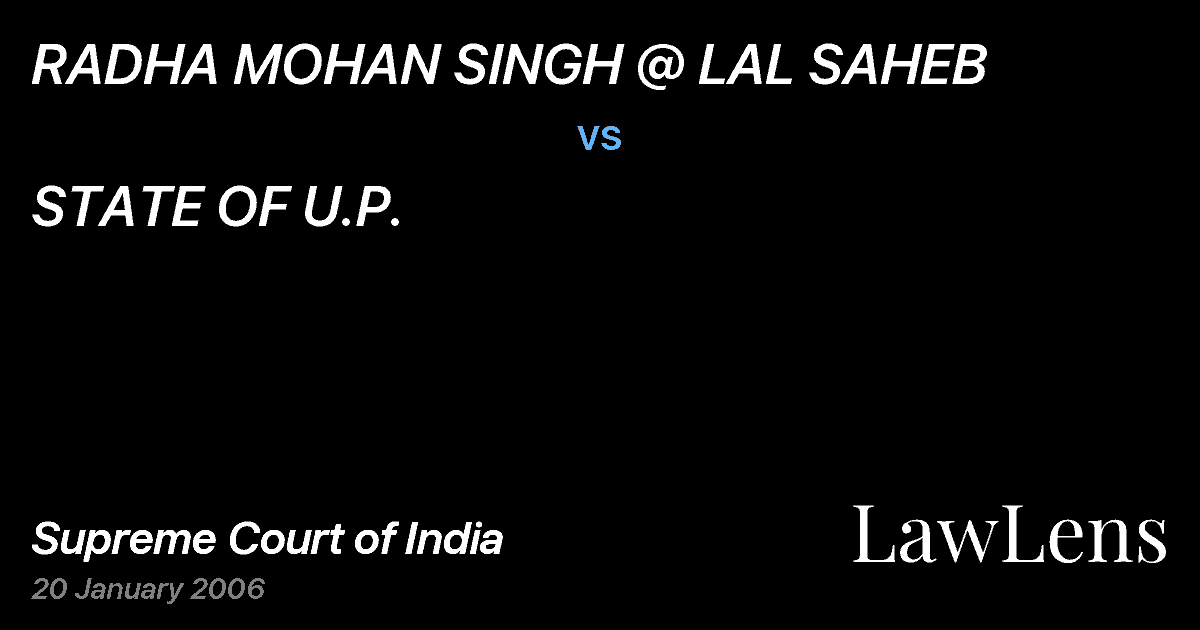 Preview image for RADHA MOHAN SINGH @ LAL SAHEB vs. STATE OF U.P.