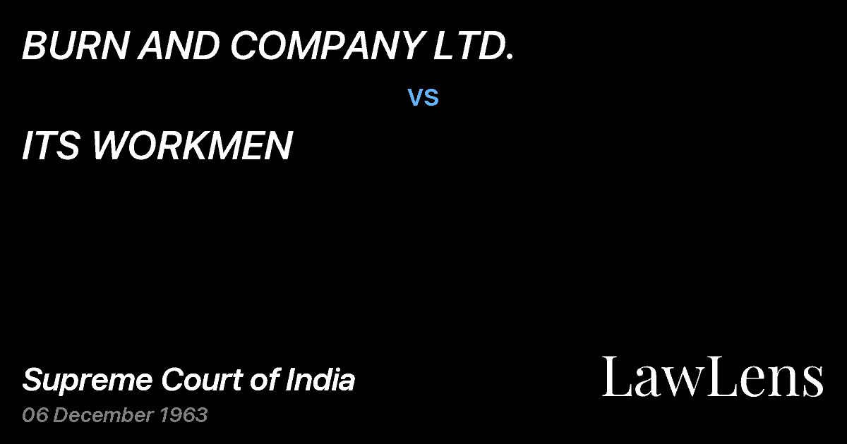 Preview image for BURN AND COMPANY LTD. vs. ITS WORKMEN
