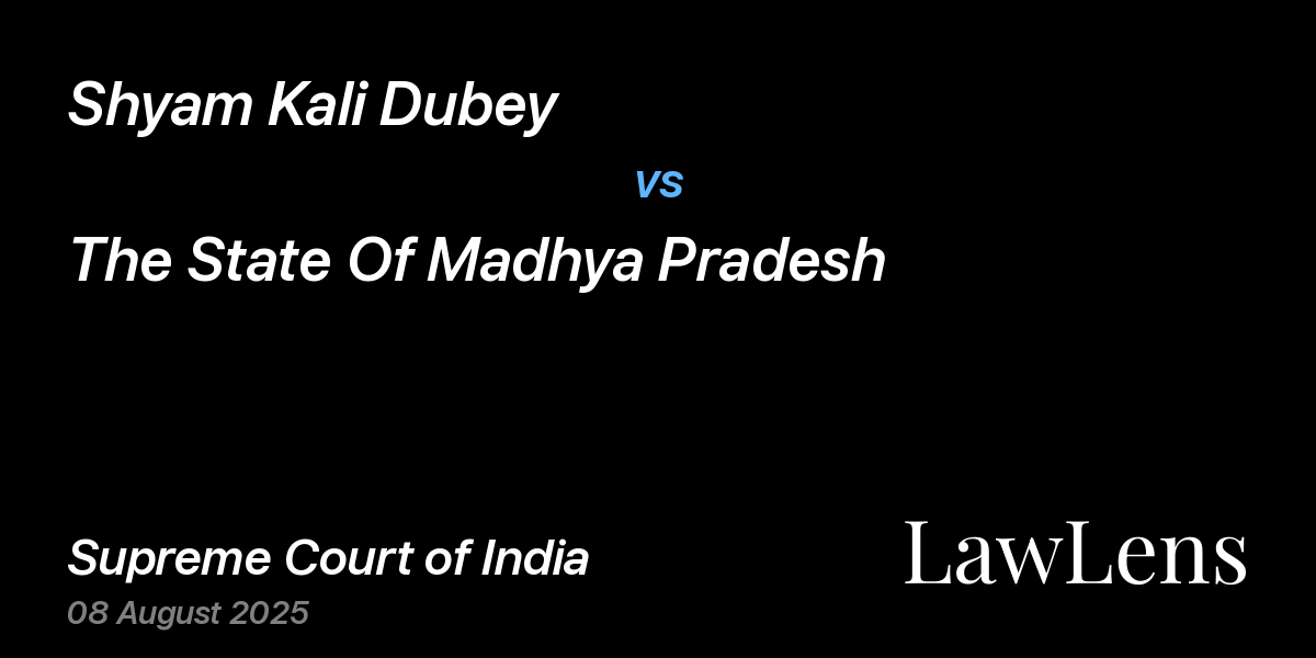 Preview image for SHYAM KALI DUBEY vs. THE STATE OF MADHYA PRADESH