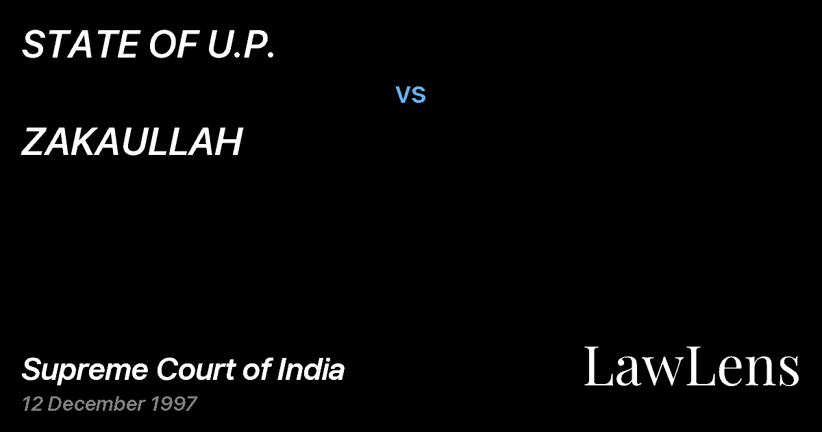 Preview image for STATE OF U.P. vs. ZAKAULLAH