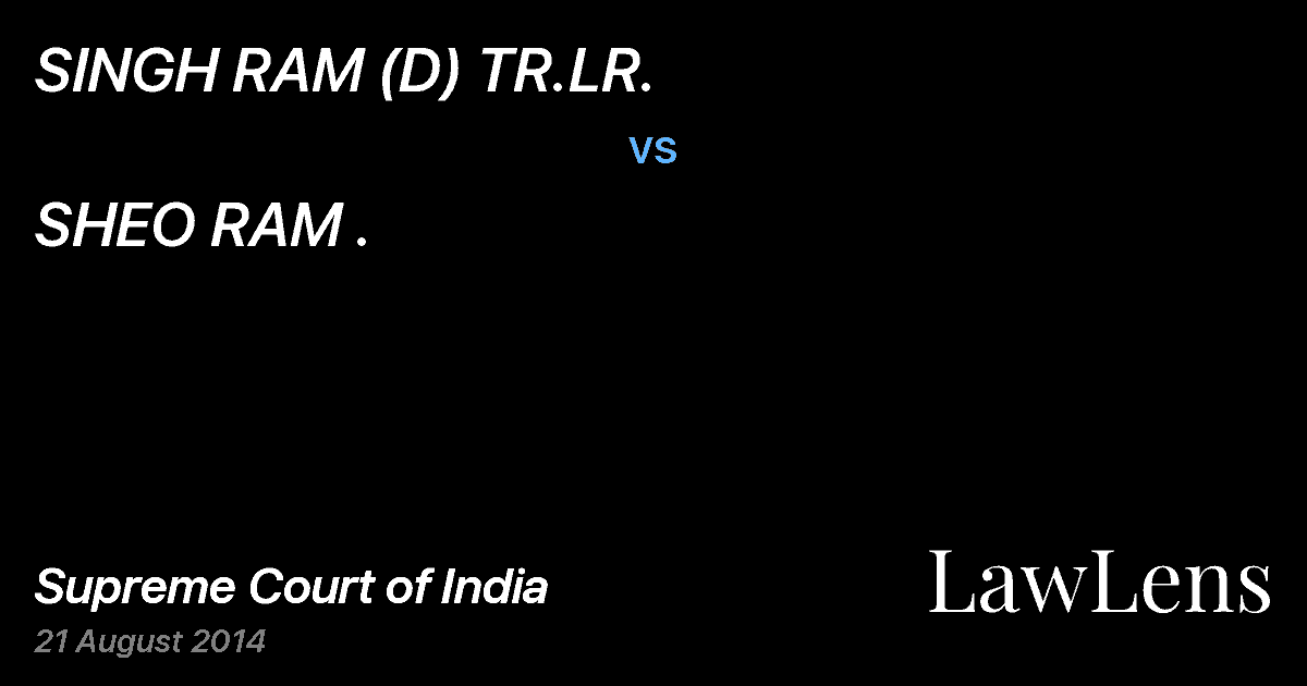 Preview image for SINGH RAM (D) TR.LR. vs. SHEO RAM .