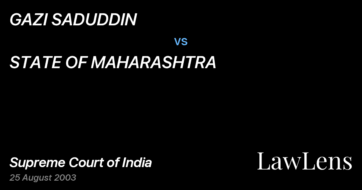 Preview image for GAZI SADUDDIN vs. STATE OF MAHARASHTRA