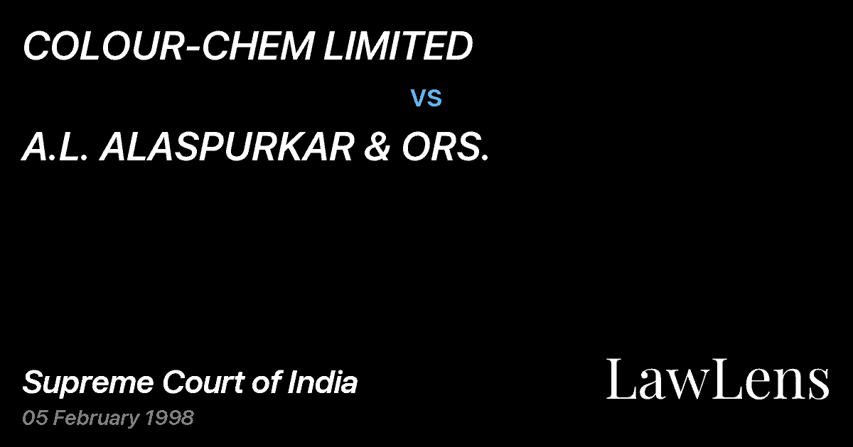 Preview image for COLOUR-CHEM LIMITED vs. A.L. ALASPURKAR & ORS.