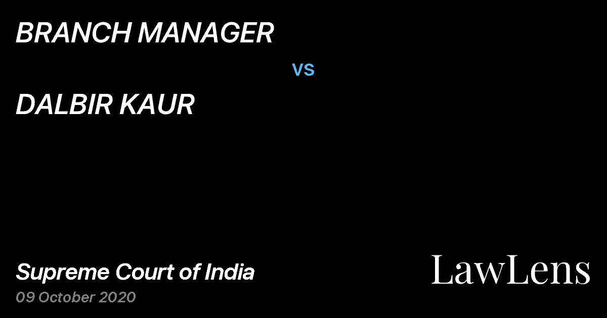 Preview image for BRANCH MANAGER vs. DALBIR KAUR