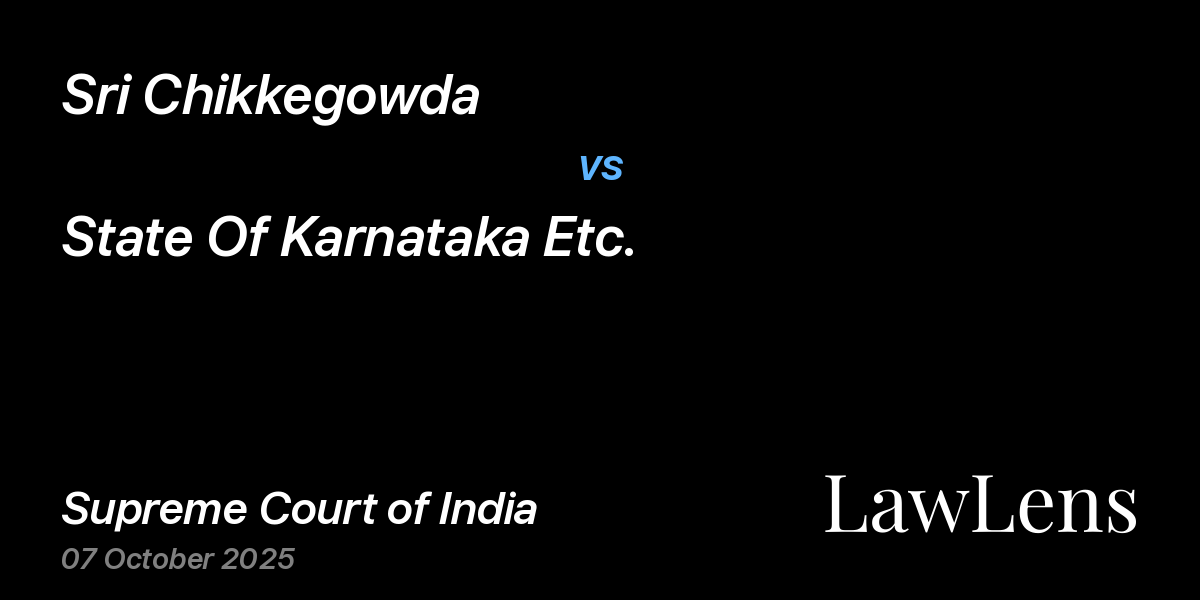 Preview image for Sri Chikkegowda vs. State Of Karnataka Etc.