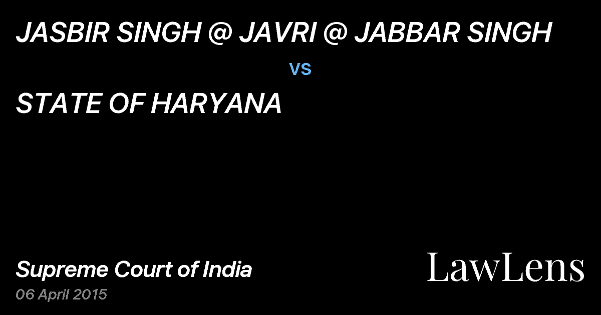 Preview image for JASBIR SINGH @ JAVRI @ JABBAR SINGH vs. STATE OF HARYANA