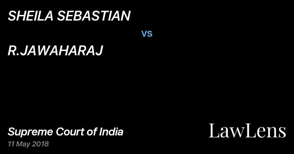 Preview image for SHEILA SEBASTIAN vs. R.JAWAHARAJ