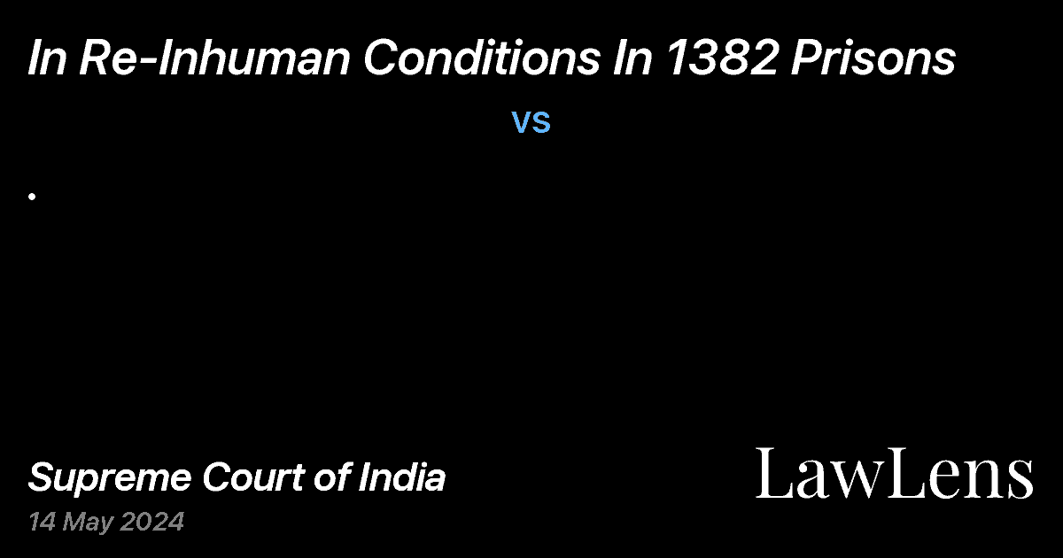 Preview image for IN RE-INHUMAN CONDITIONS IN 1382 PRISONS vs. .
