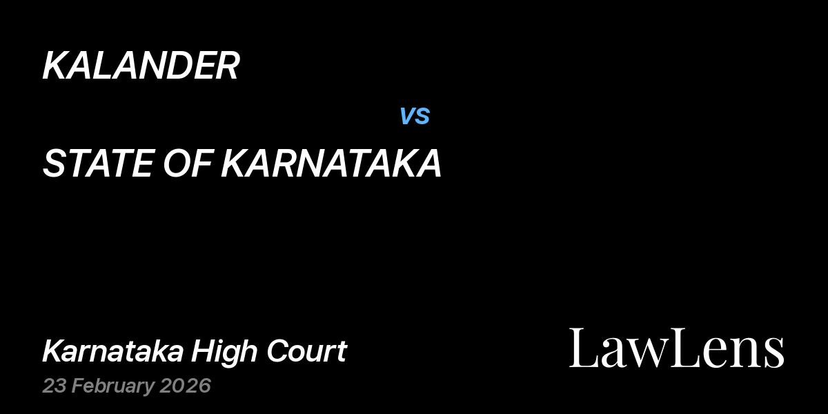 Preview image for KALANDER vs. STATE OF KARNATAKA