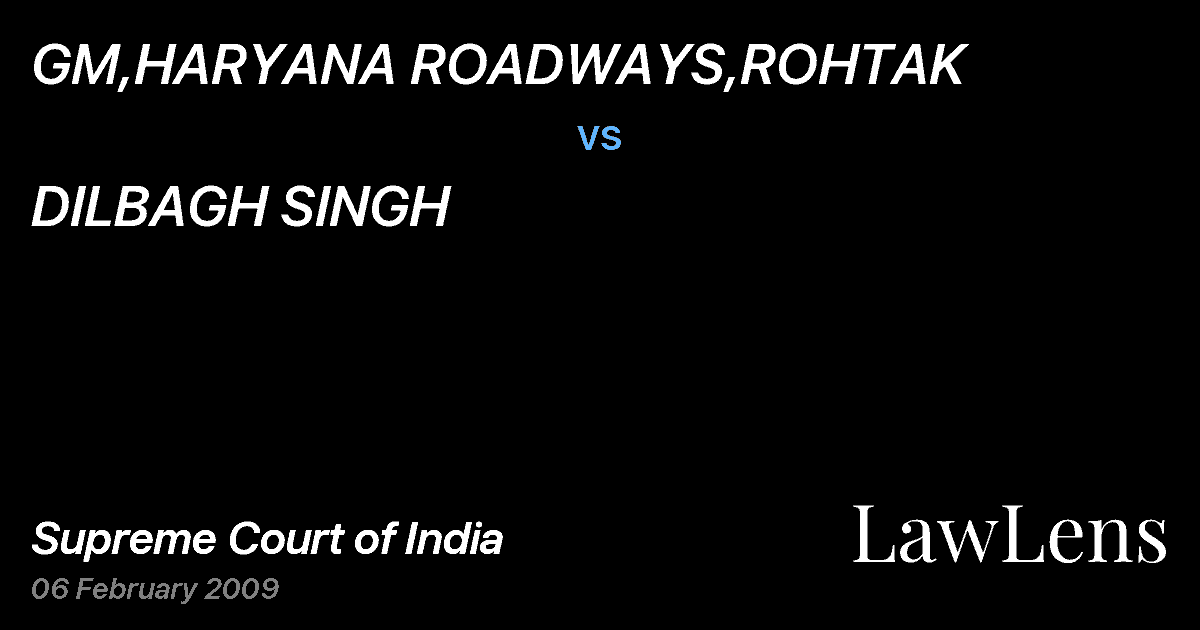 Preview image for GM,HARYANA ROADWAYS,ROHTAK vs. DILBAGH SINGH