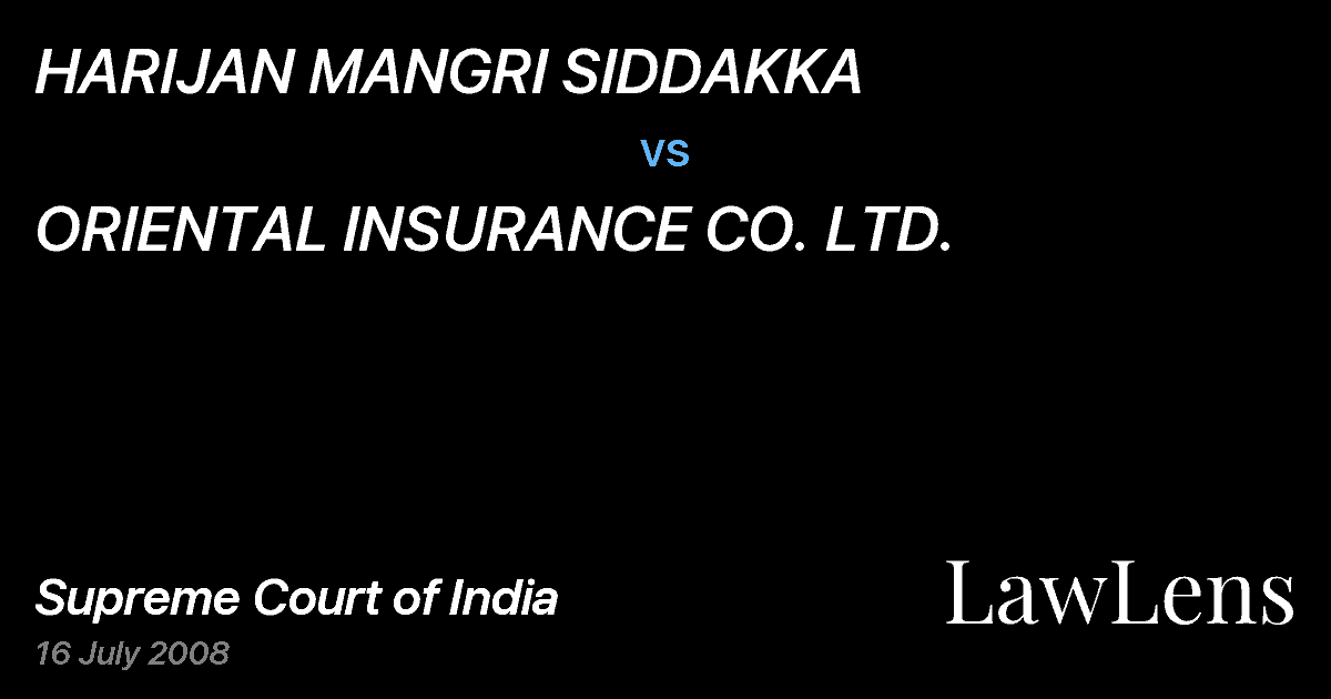 Preview image for HARIJAN MANGRI SIDDAKKA vs. ORIENTAL INSURANCE CO. LTD.