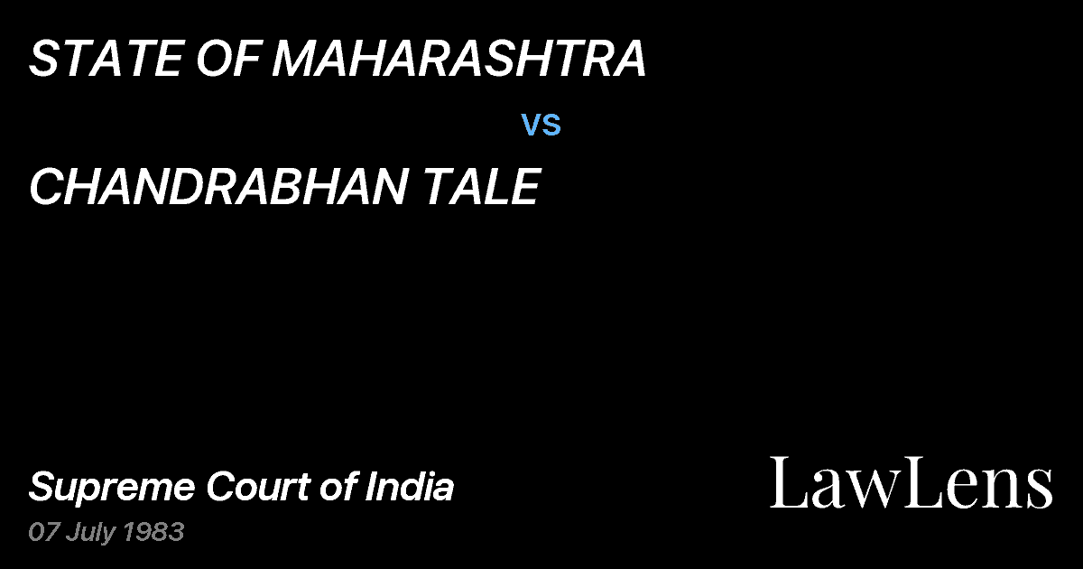 Preview image for STATE OF MAHARASHTRA vs. CHANDRABHAN TALE