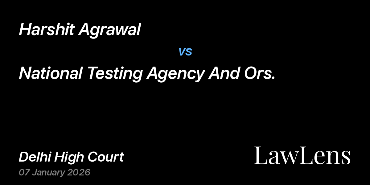 Preview image for Harshit Agrawal vs. National Testing Agency And Ors.