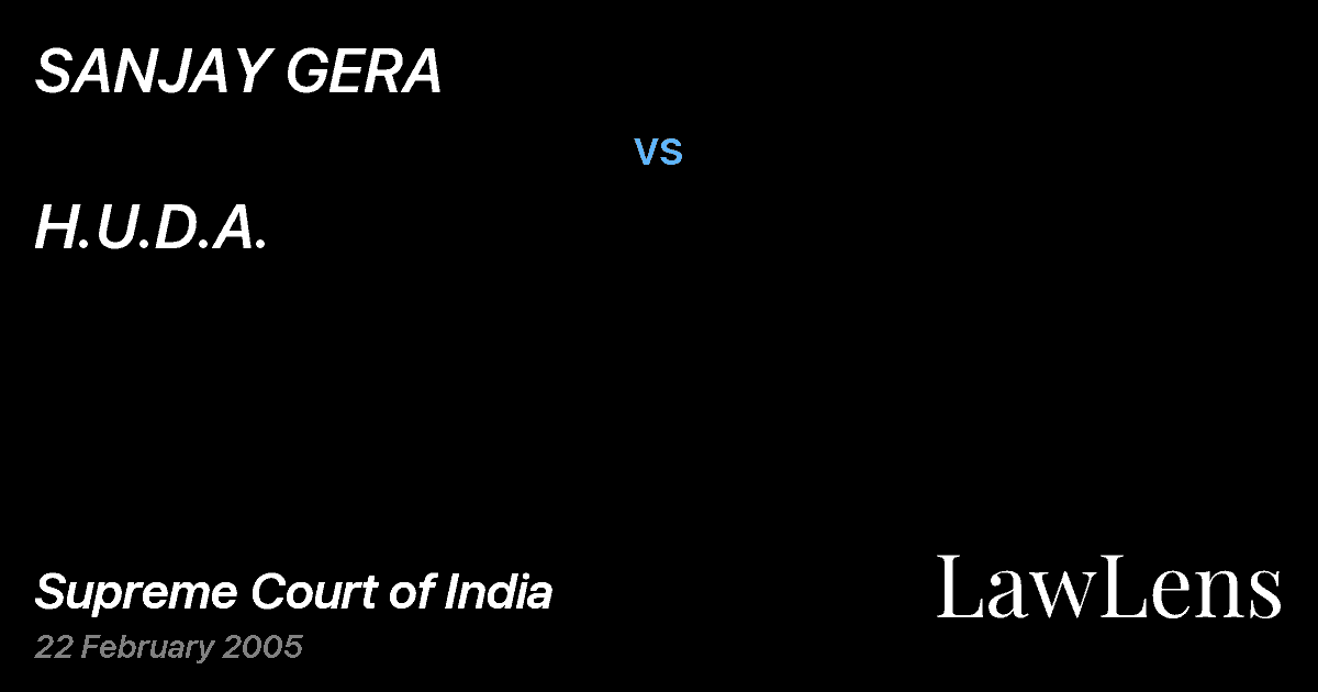 Preview image for SANJAY GERA vs. H.U.D.A.