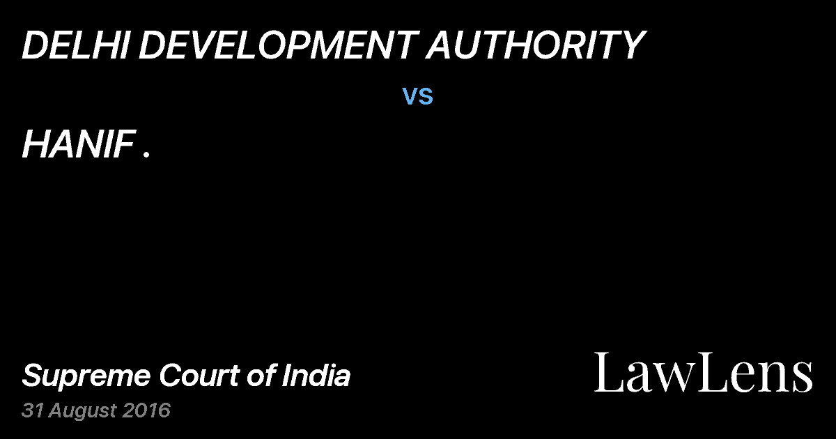 Preview image for DELHI DEVELOPMENT AUTHORITY vs. HANIF .