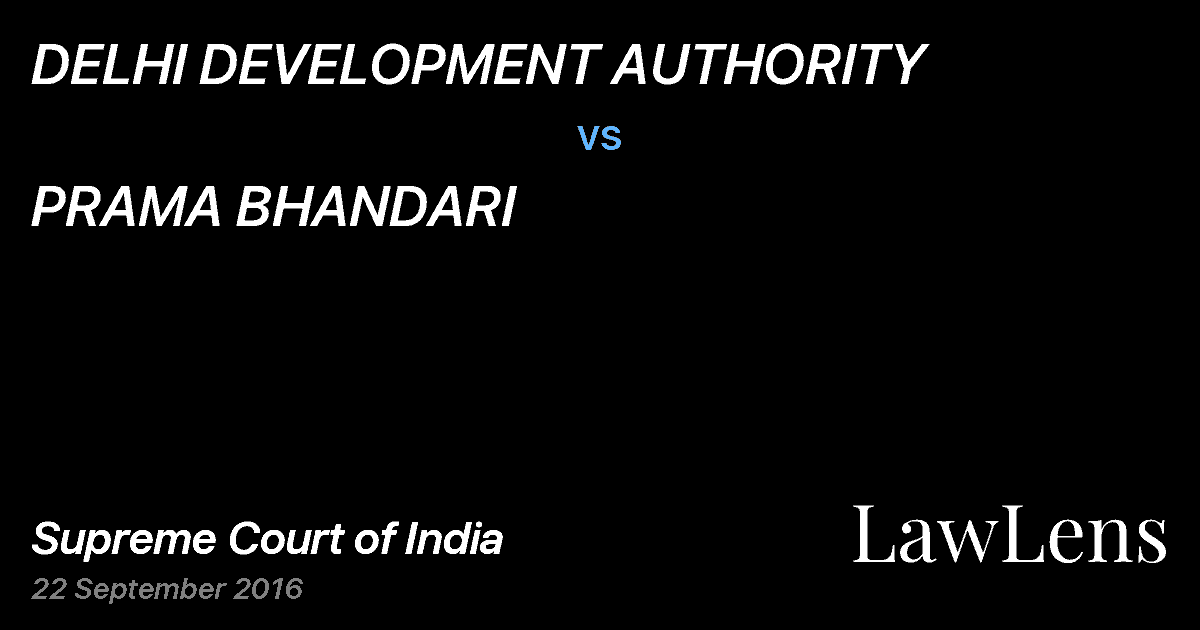 Preview image for DELHI DEVELOPMENT AUTHORITY vs. PRAMA BHANDARI
