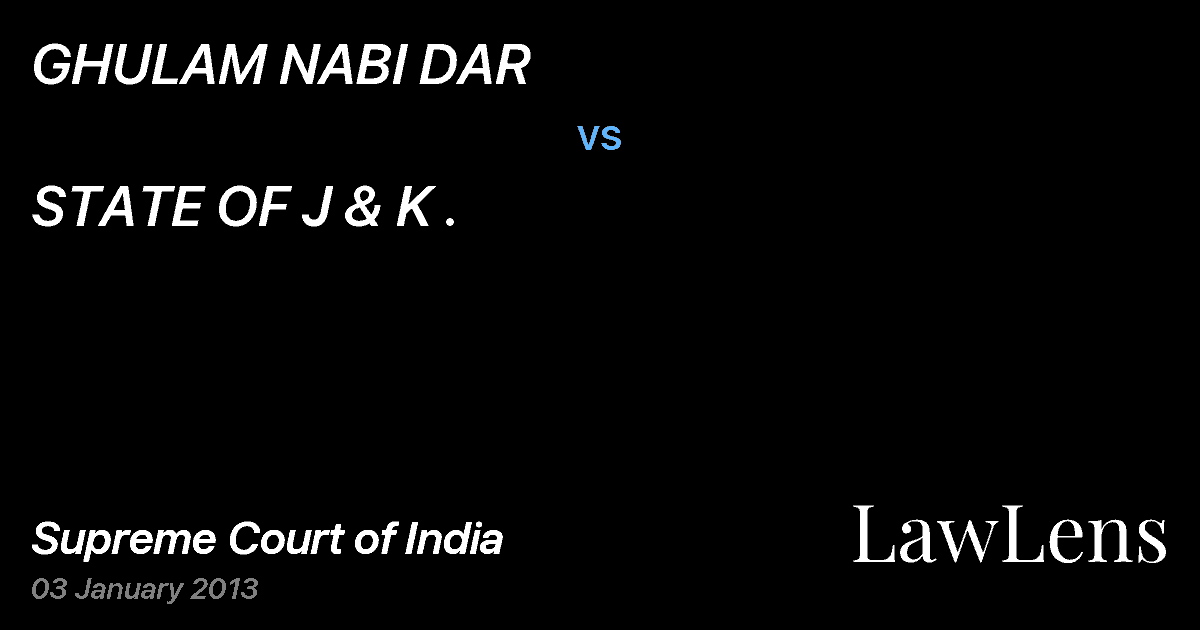 Preview image for GHULAM NABI DAR vs. STATE OF J & K .