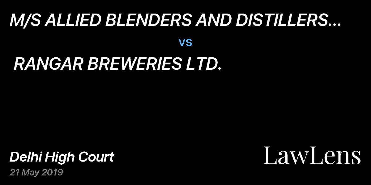Preview image for M/S ALLIED BLENDERS AND DISTILLERS  PVT. LTD. vs. RANGAR BREWERIES LTD.