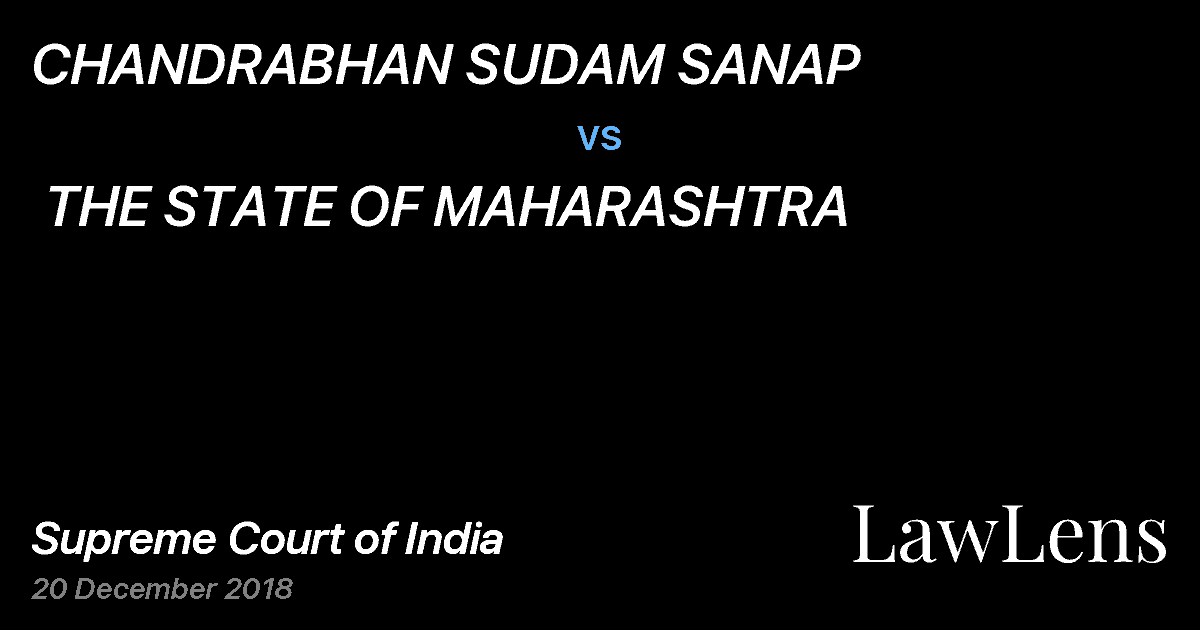 Preview image for CHANDRABHAN SUDAM SANAP  vs.  THE STATE OF MAHARASHTRA