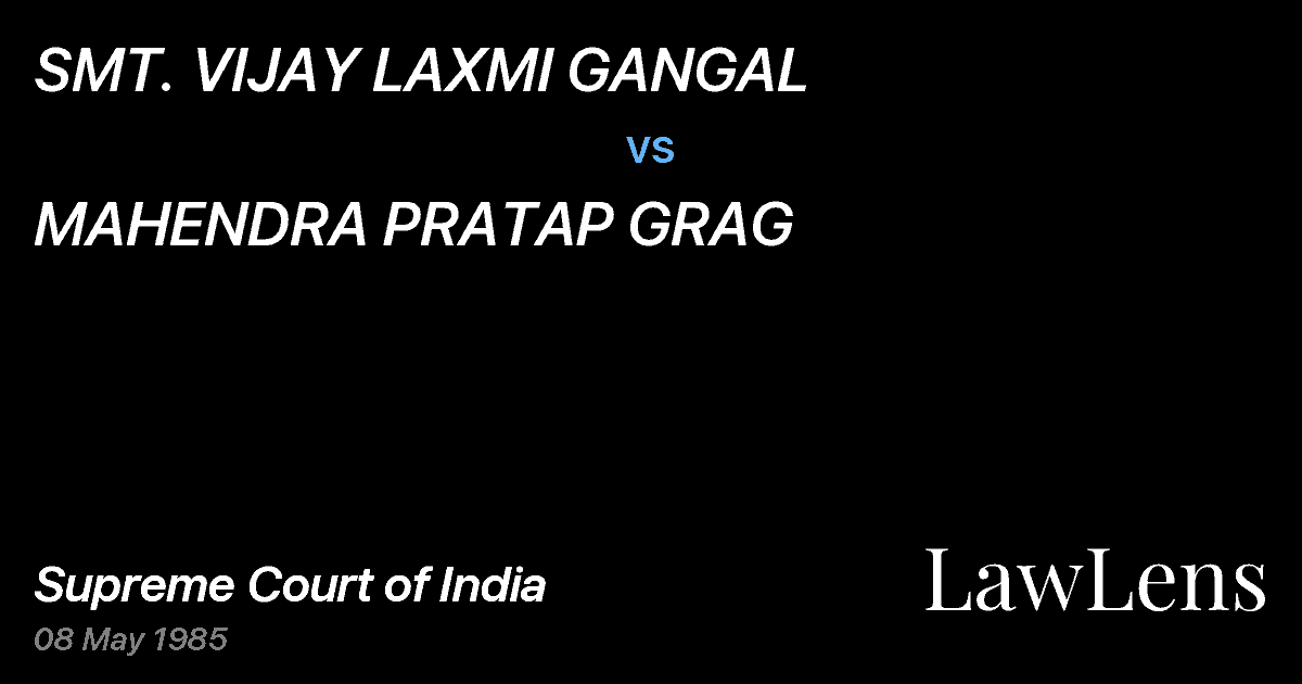 Preview image for SMT. VIJAY LAXMI GANGAL vs. MAHENDRA PRATAP GRAG