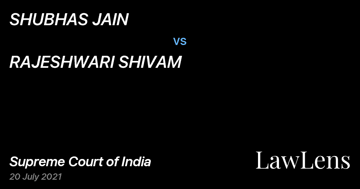 Preview image for SHUBHAS JAIN vs. RAJESHWARI SHIVAM