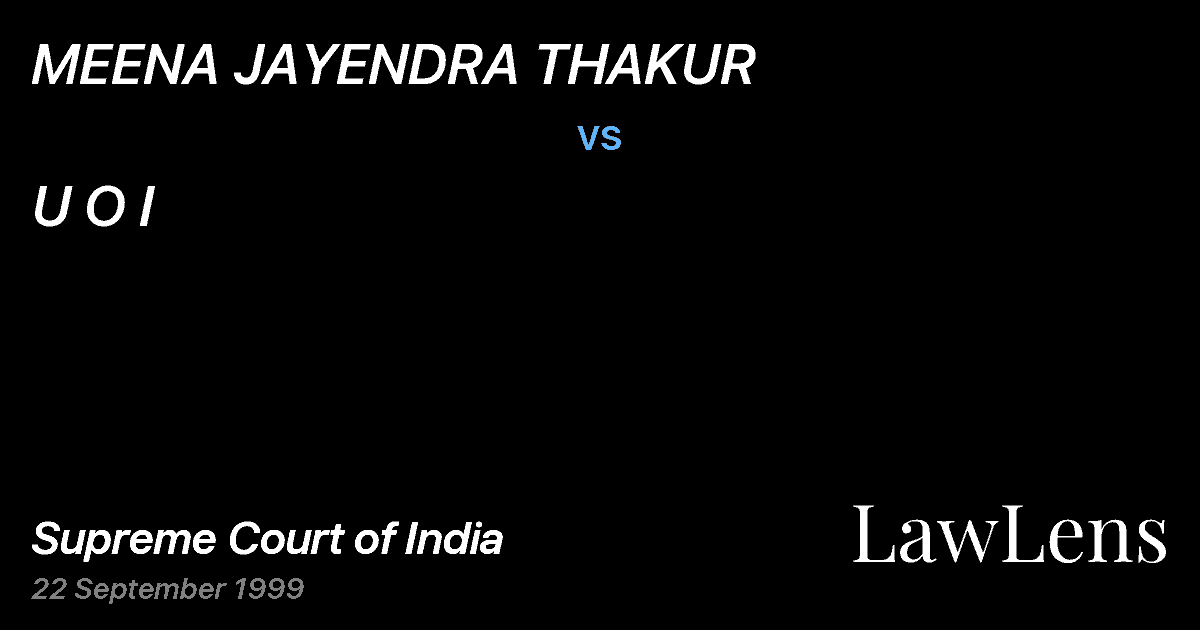 Preview image for MEENA JAYENDRA THAKUR vs. U O I