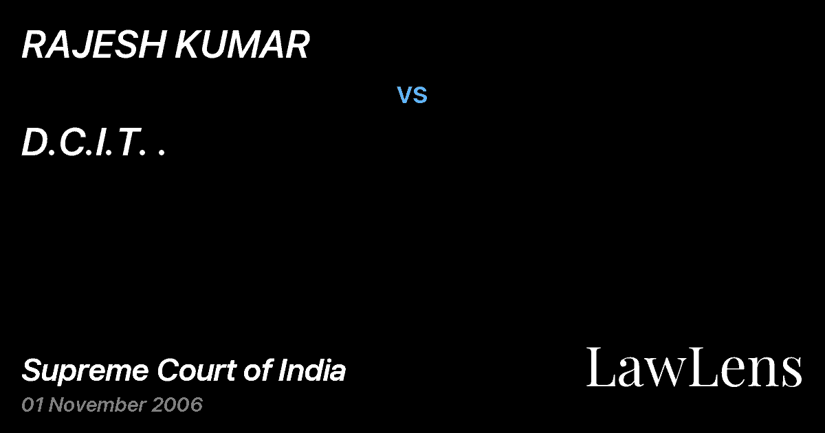 Preview image for RAJESH KUMAR vs. D.C.I.T. .